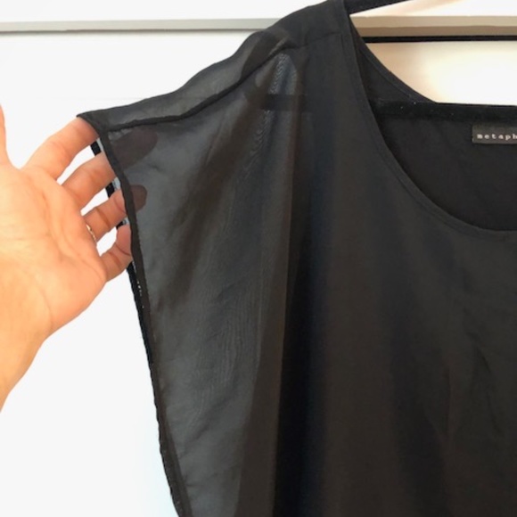 Metaphor Sheer Black Blouse with lining Size XL - Picture 3 of 8